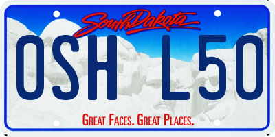SD license plate 0SHL50