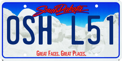 SD license plate 0SHL51