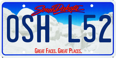 SD license plate 0SHL52