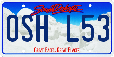 SD license plate 0SHL53