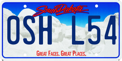 SD license plate 0SHL54