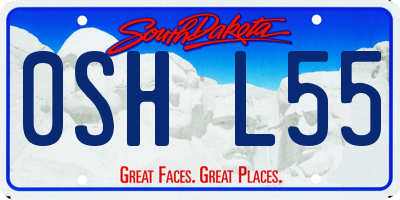 SD license plate 0SHL55