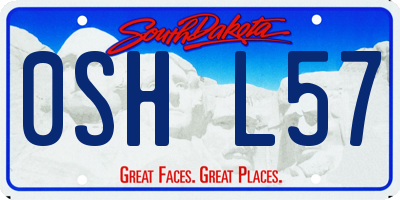 SD license plate 0SHL57