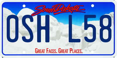 SD license plate 0SHL58