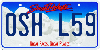 SD license plate 0SHL59