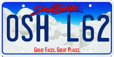 SD license plate 0SHL62