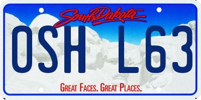 SD license plate 0SHL63