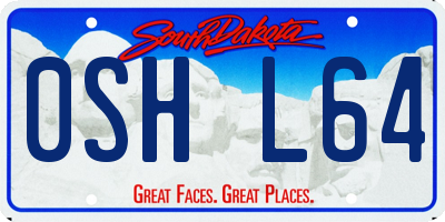 SD license plate 0SHL64