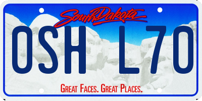 SD license plate 0SHL70