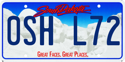 SD license plate 0SHL72