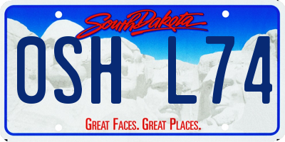 SD license plate 0SHL74