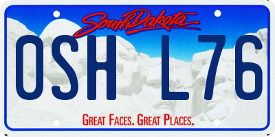 SD license plate 0SHL76