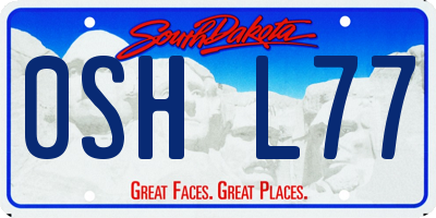 SD license plate 0SHL77