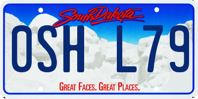 SD license plate 0SHL79