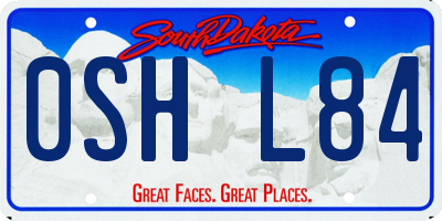 SD license plate 0SHL84