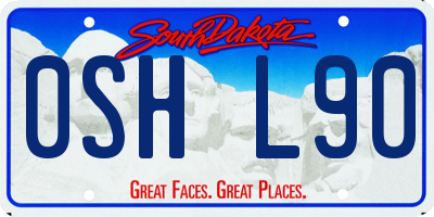 SD license plate 0SHL90