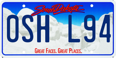 SD license plate 0SHL94