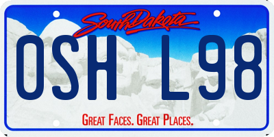 SD license plate 0SHL98