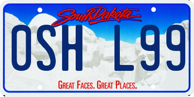 SD license plate 0SHL99
