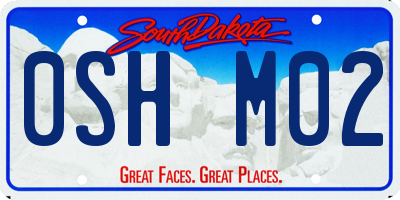 SD license plate 0SHM02