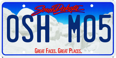 SD license plate 0SHM05