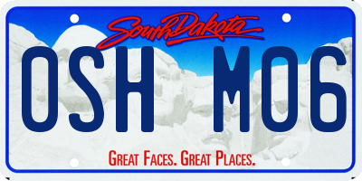 SD license plate 0SHM06