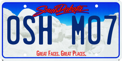 SD license plate 0SHM07