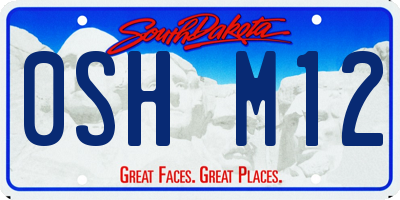 SD license plate 0SHM12