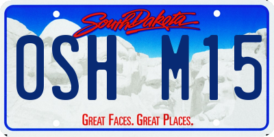 SD license plate 0SHM15