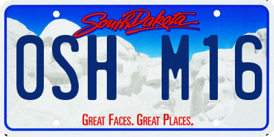 SD license plate 0SHM16
