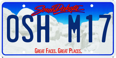 SD license plate 0SHM17