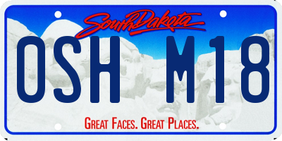 SD license plate 0SHM18