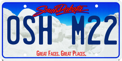 SD license plate 0SHM22