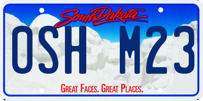 SD license plate 0SHM23