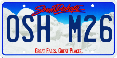 SD license plate 0SHM26