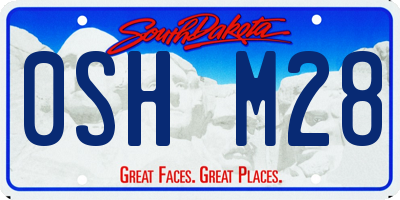 SD license plate 0SHM28
