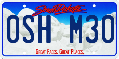 SD license plate 0SHM30