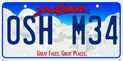 SD license plate 0SHM34