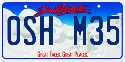 SD license plate 0SHM35