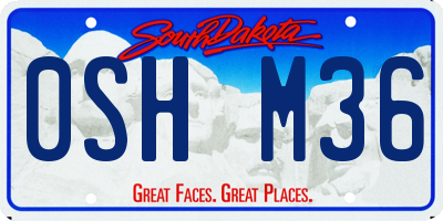 SD license plate 0SHM36