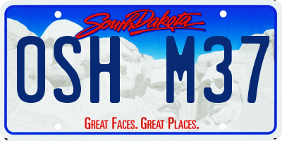 SD license plate 0SHM37