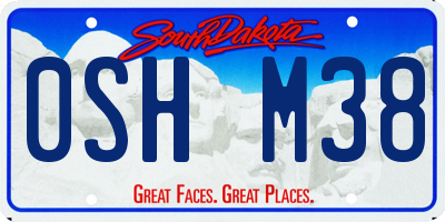 SD license plate 0SHM38