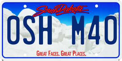SD license plate 0SHM40