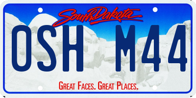SD license plate 0SHM44