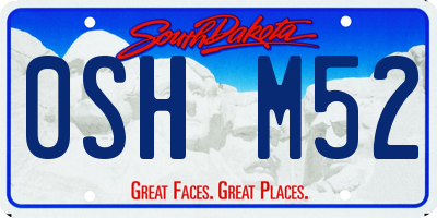SD license plate 0SHM52