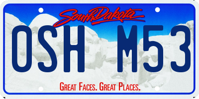 SD license plate 0SHM53