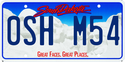 SD license plate 0SHM54