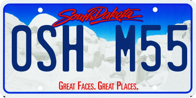 SD license plate 0SHM55