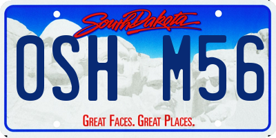 SD license plate 0SHM56