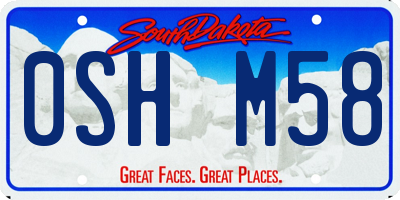 SD license plate 0SHM58